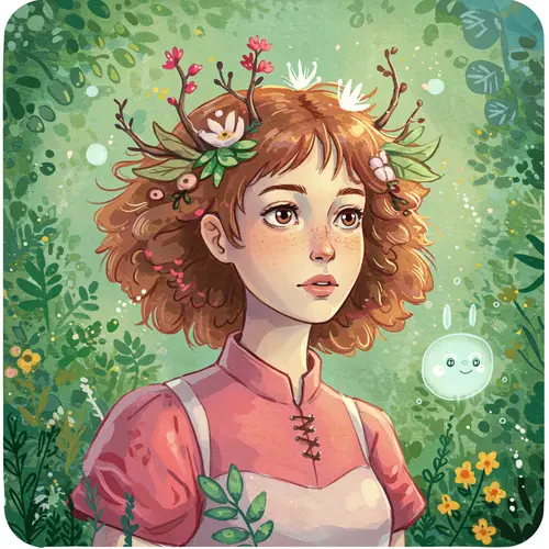 Whimsical Ghibli-Inspired Character Portrait
