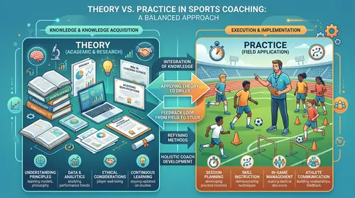 Theory vs Practice in Sports Coaching Infographic