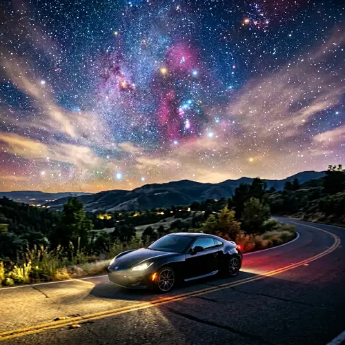 Magical Sky with Moving Car – Enchanting Imagery