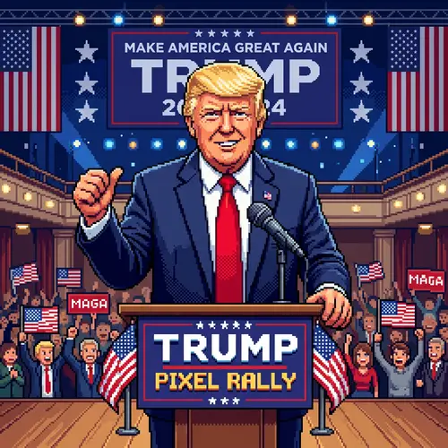 Donald Trump Pixel Art - Unique Digital Creations