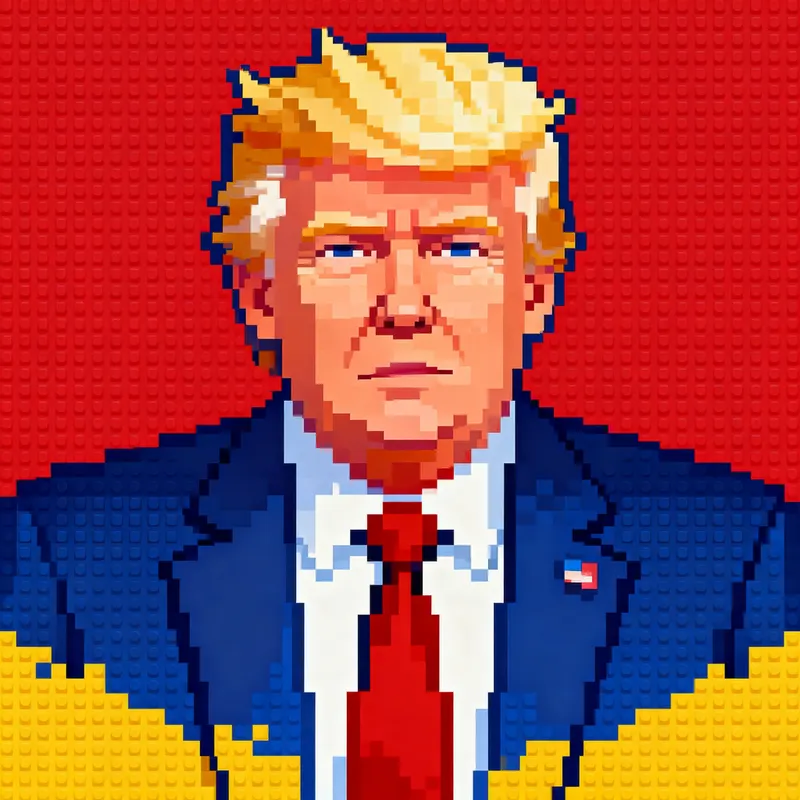 Donald Trump Pixel Art - Unique Digital Creations