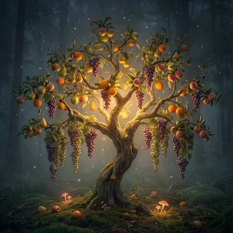 Magical Multi-Fruit Tree: Apples, Grapes, Oranges & More