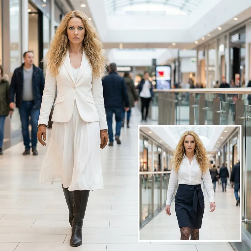 Elegant Caucasian Female Character with Flowing Blond Hair