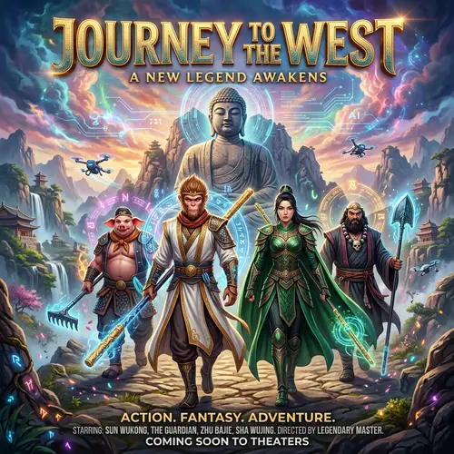 Colorful & Dynamic 'Journey to the West' Movie Poster