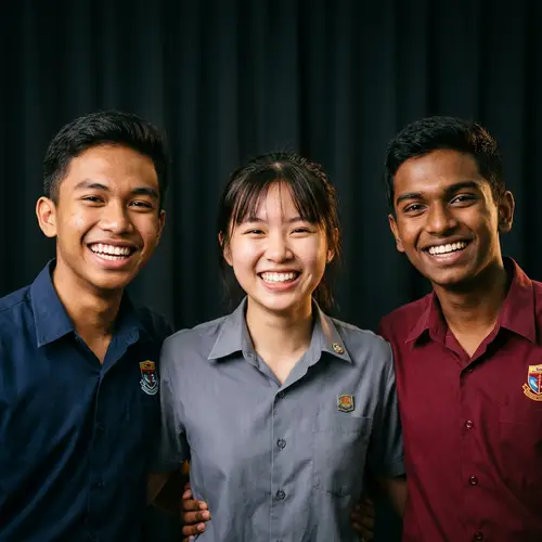 Multicultural Malaysian Students with Bright Smiles