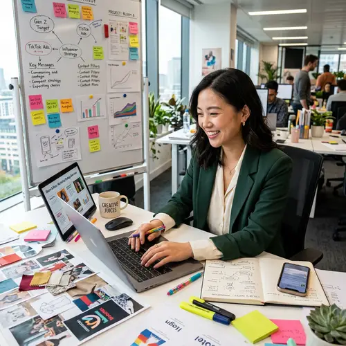 Innovative Marketing Manager Crafting Intriguing Campaign