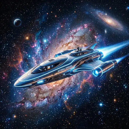 Futuristic Spaceship in Outer Space | Speed & Efficiency Design