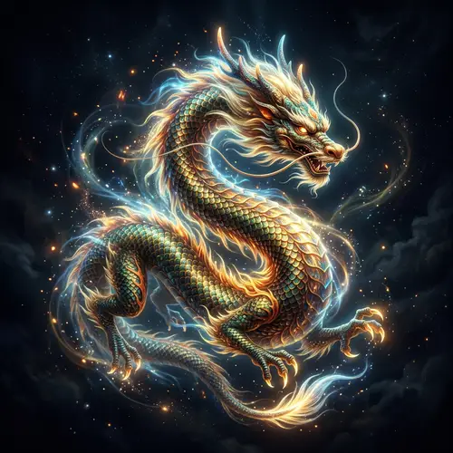 Elegant Chinese Dragon on Dark Background