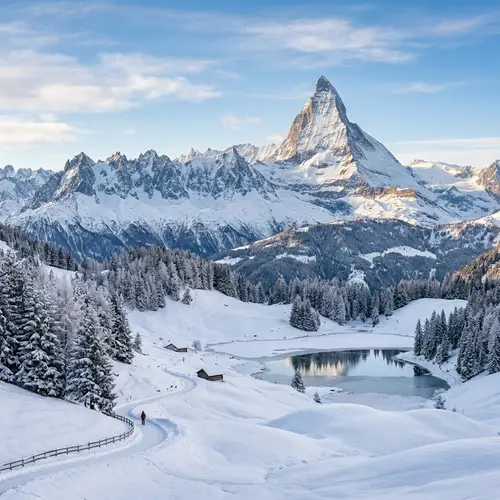 Stunning Snow-Capped Mountain on the Horizon