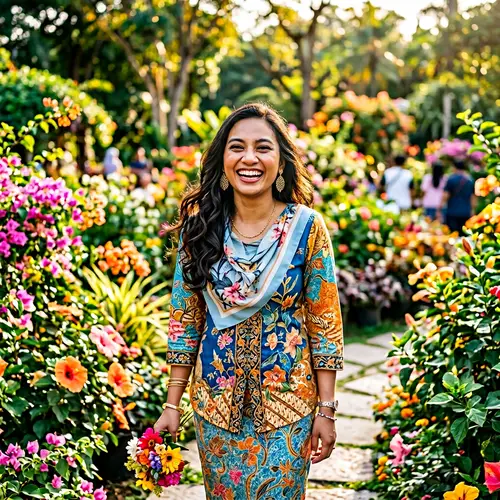 Joyful Malay Woman | Vibrant Colors | Outdoor Happiness