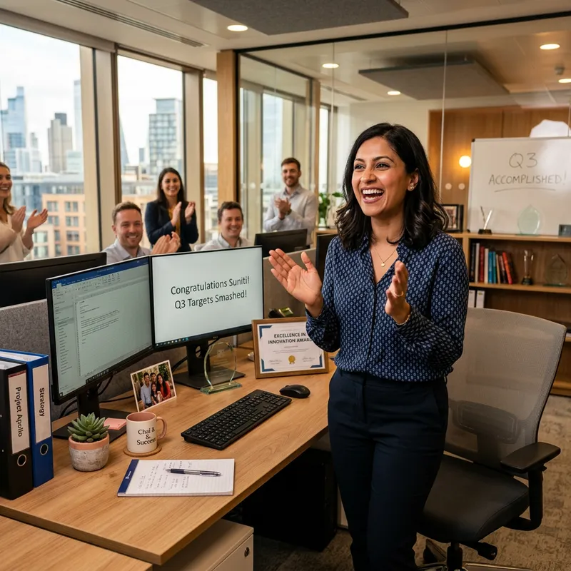 Joyful Malay Woman in Studio Office Setting