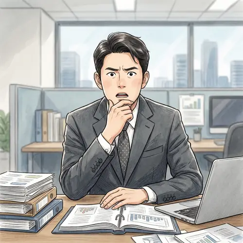 East Asian Businessman in Formal Suit | Puzzled & Contemplative