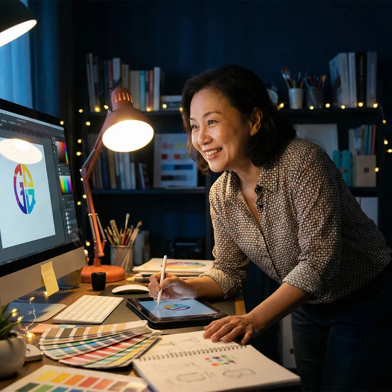 Enthusiastic Asian Female Graphic Designer | Creative Work Process