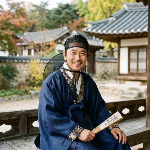 40-Year-Old Korean Man Portrait | Cultural Heritage