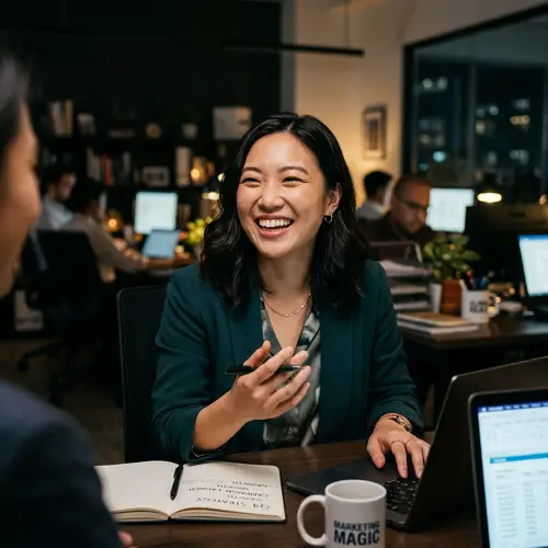Joyful Asian Female Marketing Manager | Office Portrait