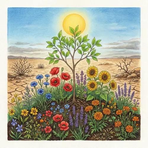 Illustration of Growth: Transformative Power of Nature