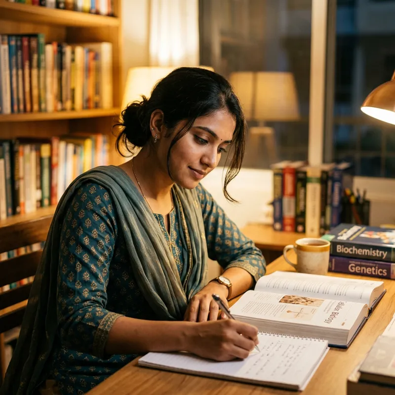 Calm Female Student Exuding Grace and Intelligence