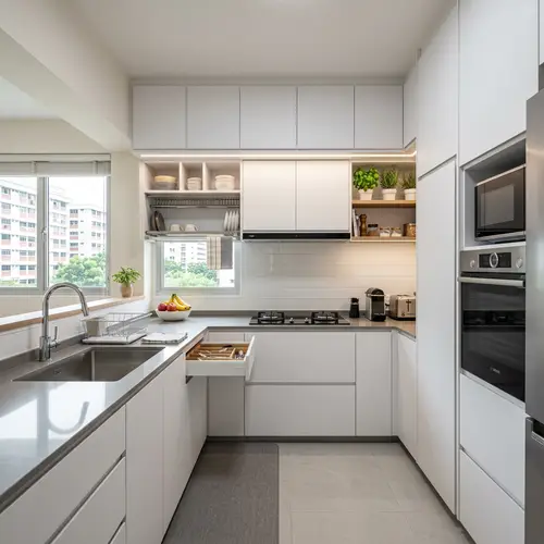 Modern HDB Apartment Kitchen Interior Design in Singapore