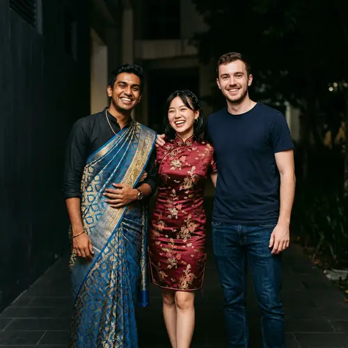 Diverse Group of Malaysian Students Smiling Together