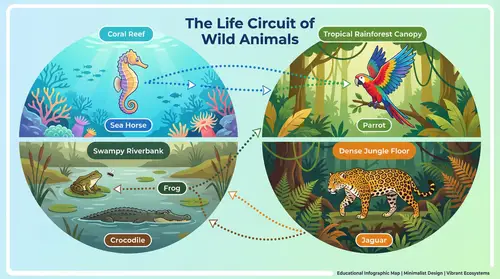 The Life Circuit of Wild Animals Infographic