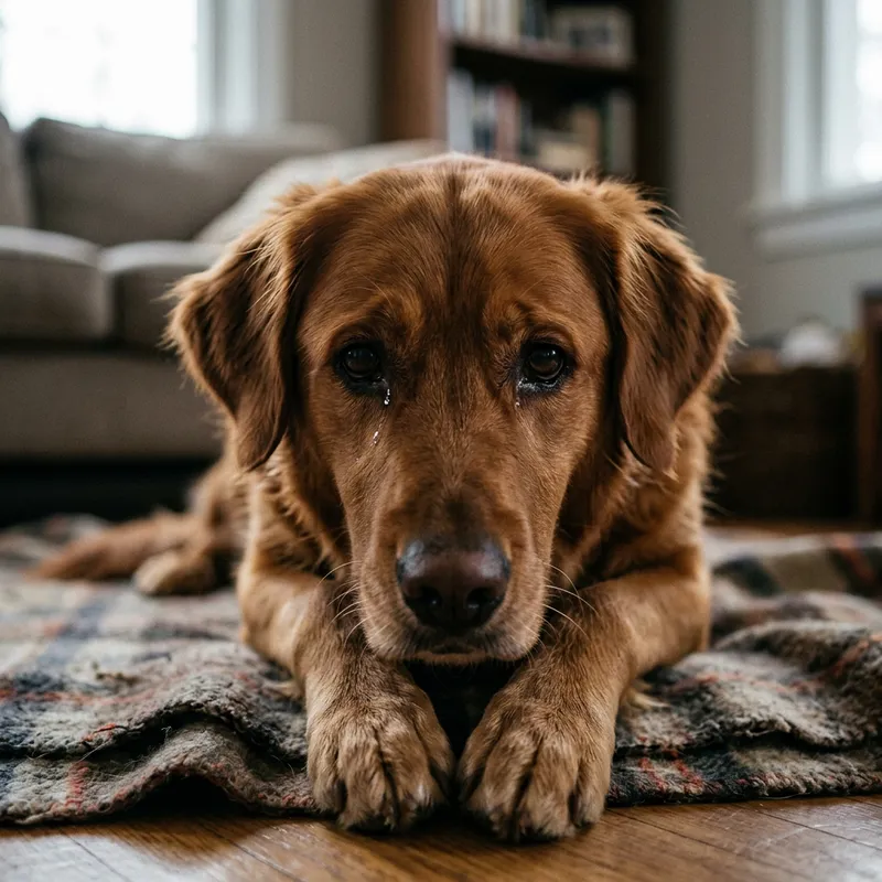 Emotional Dog with Tears: A Heartfelt Moment