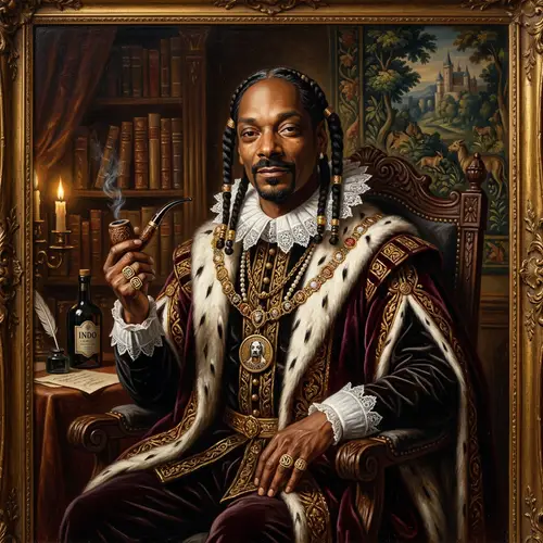 Classical Oil Painting of Snoop Dogg