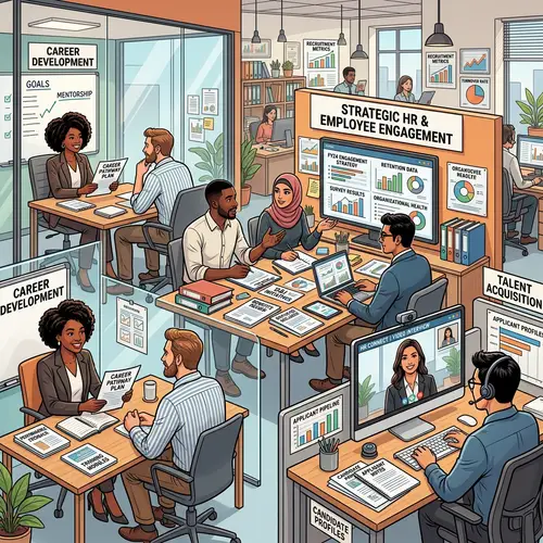 Diverse Human Resources Illustration | HR Strategies & Engagements