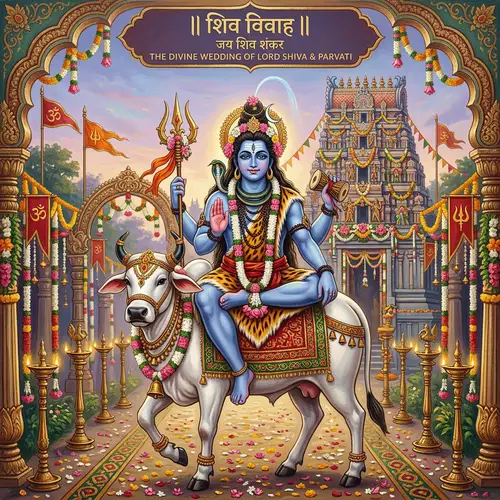 Lord Shiva Wedding Day Painting | Grand Hindu Deity Scene