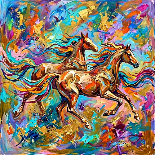 Abstract Horses Art - Graceful and Powerful Imagination