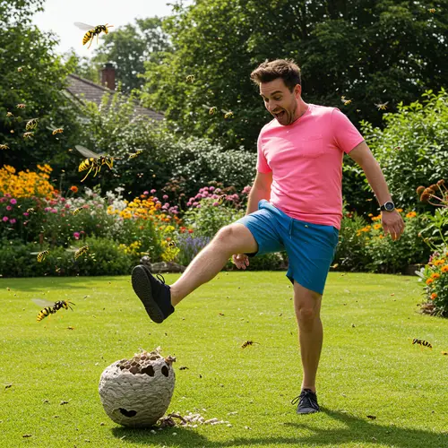 Gay Person Kicking a Wasps' Nest