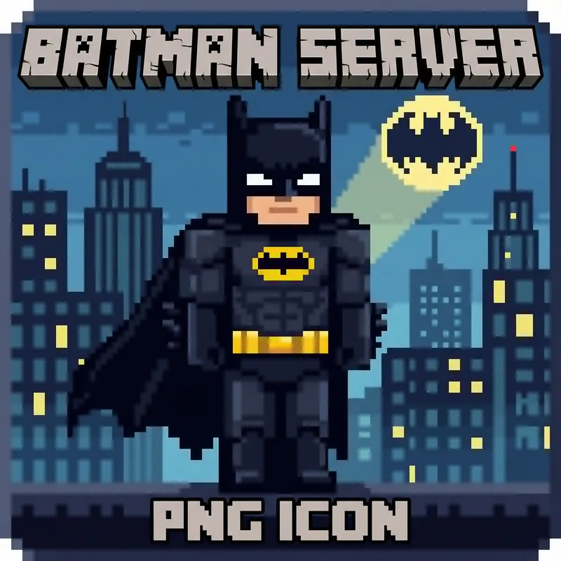 Batman Minecraft Icon PNG for Your Server