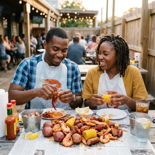 Black Couple Enjoying Bloat Meal