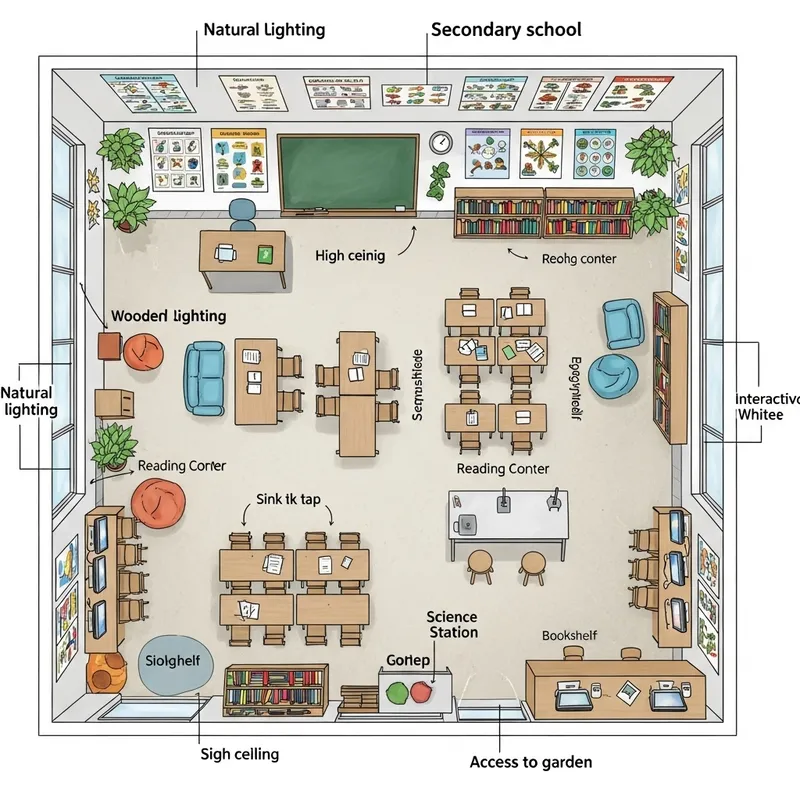 Detailed Classroom Floorplan for Secondary Schools Detailed Classroom Floorplan for Secondary Schools