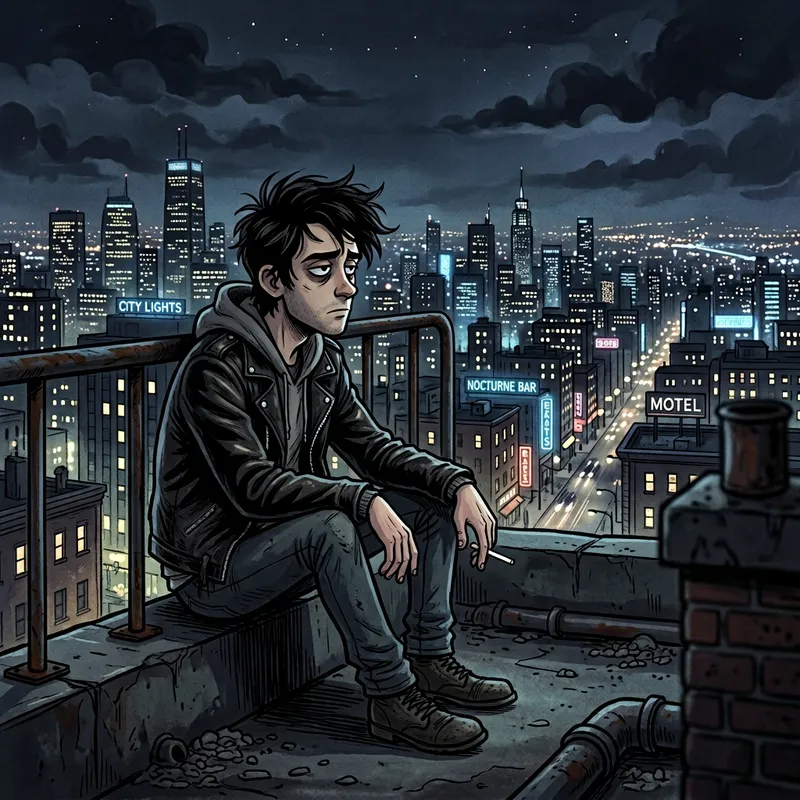 Sad Minion in Leather Jacket - Night City Vibes