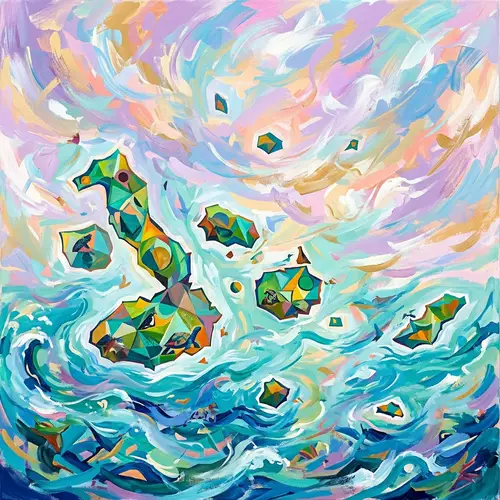 Abstract Representation of Galápagos Islands