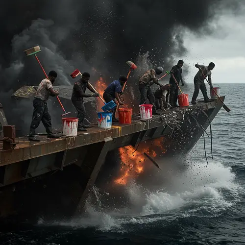 Seaside Explosion: Sailors Painting the Scene