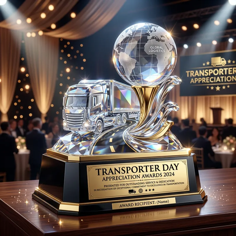 Luxurious 3D Crystal Trophy for Transporter Day Luxurious 3D Crystal Trophy for Transporter Day