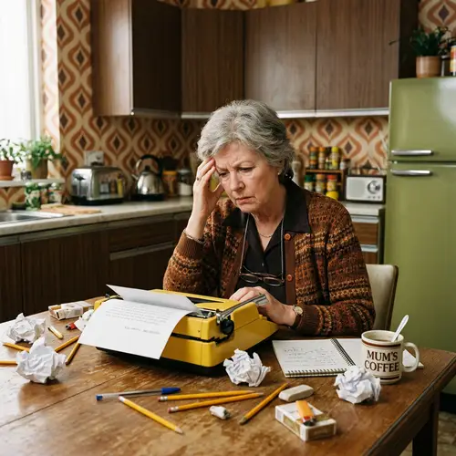 Vintage Yellow Typewriter: 1970s Kitchen Writer's Block