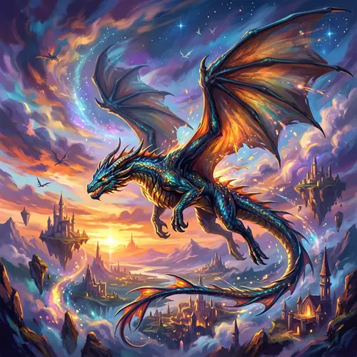 Majestic Dragon Soaring Through the Sky