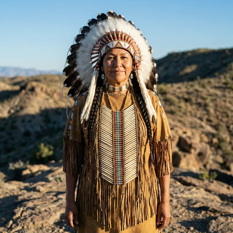Elegant Portrait of a Strong Indigenous Woman