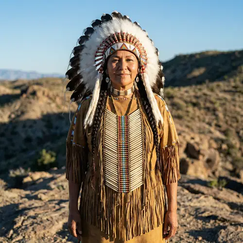 Elegant Portrait of a Strong Indigenous Woman