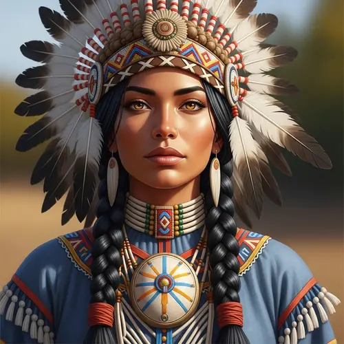 Elegant Portrait of a Strong Indigenous Woman