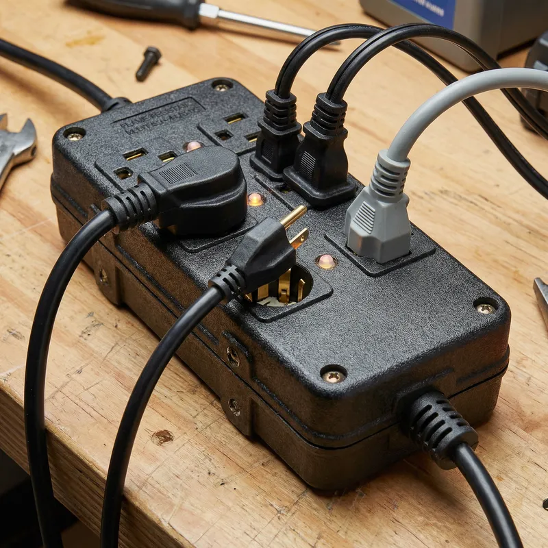 Durable Multiplug with Flame-Resistant Plastic | Functional Design