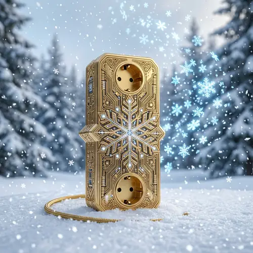 Golden Snowflake Design Multplug in 4K Resolution