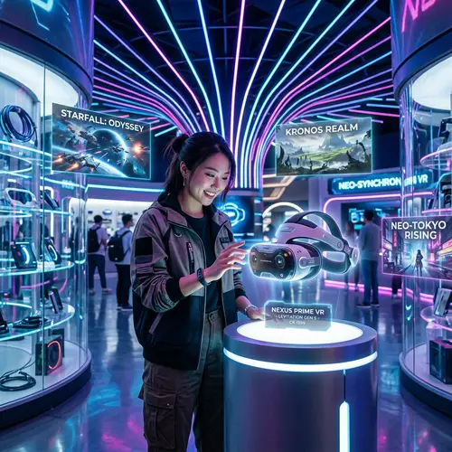 Futuristic Virtual Reality Game Shopping Experience