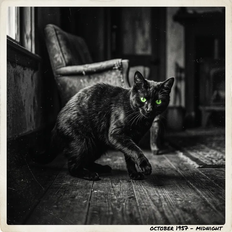 Vintage Black Cat Portrait | Retro Image Photography Vintage Black Cat Portrait | Retro Image Photography