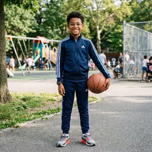 Brown-Skinned Boy in Stylish Sportswear | Trendy Glasses