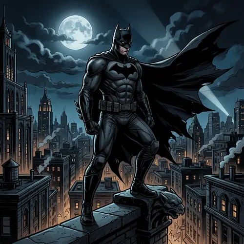 Batman on Gotham City Skyscraper
