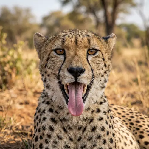 Friendly Cheetah Close-Up: Cute and Fluffy