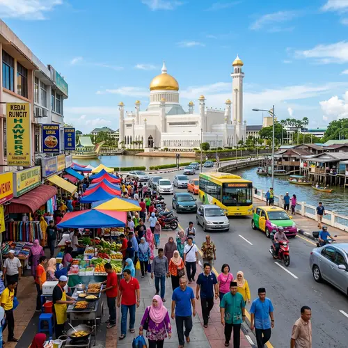 Vibrant Cityscape of Bandar Seri Begawan, Brunei